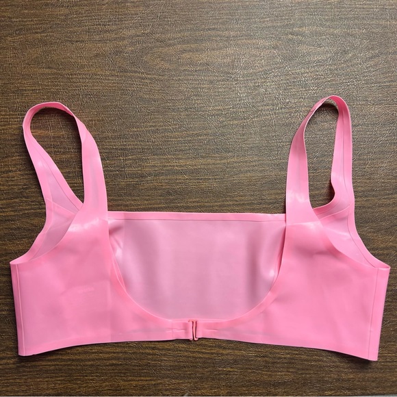 ❌SOLD❌ SKIMS Latex Scoop Neck Bralette Neon Rose- Size Large - Picture 5 of 5